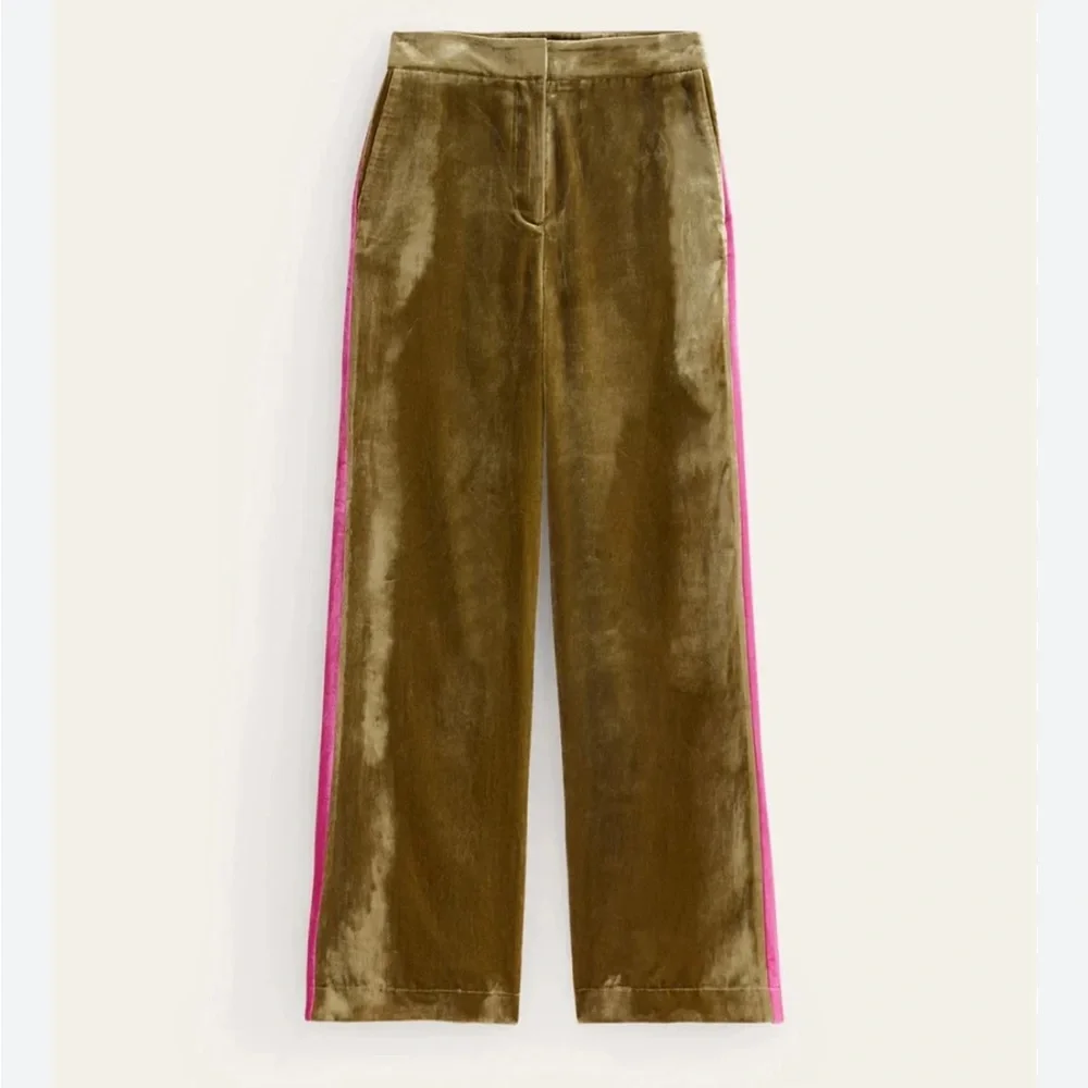 Boden Westbourne Velvet Trousers Relaxed Wide Leg High Rise Groovy US 6R Rare - Picture 4 of 9
